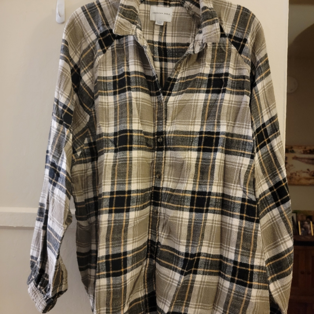 Plaid American Eagle Flannel Shirt
